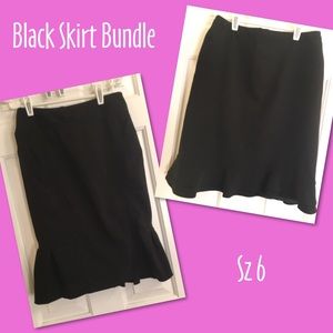 2 black skirt bundle. Sz 6. Business Casual.